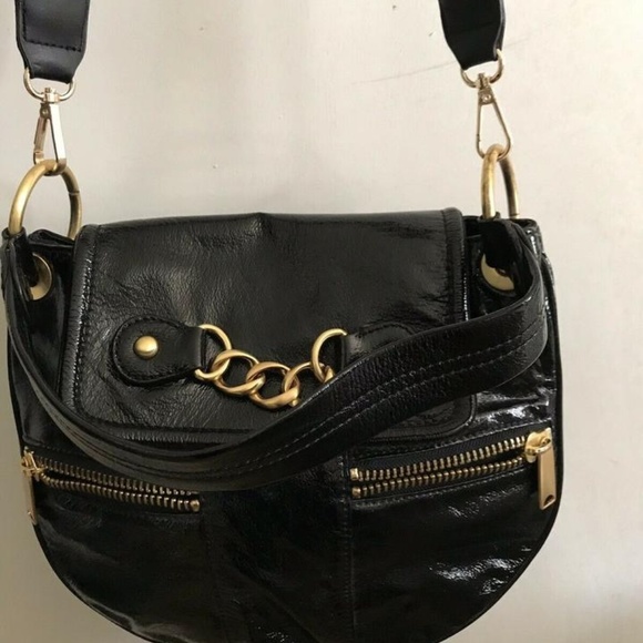 Cynthia Rowley Medium Black Patent Leather Cross B - Picture 4 of 8